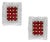 Estate 3 Ct Ruby & 3 Ct Diamonds Square Post Earrings 18 Karat Yellow Gold 13.5G For Sale