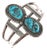 6.25" Navajo Nugget turquoise sterling bracelet For Sale