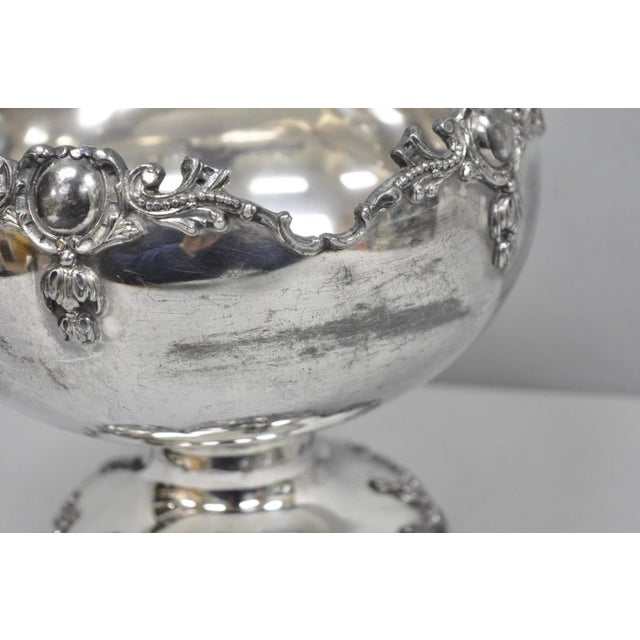 Antique Victorian Silver Plated "1880 H 1905" Monogram Pedestal Fruit Bowl For Sale - Image 12 of 16