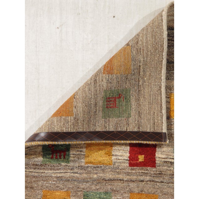 Vintage Hand-Knotted Persian Gabbeh Rug 3'4" X 5'0" For Sale In Washington DC - Image 6 of 6