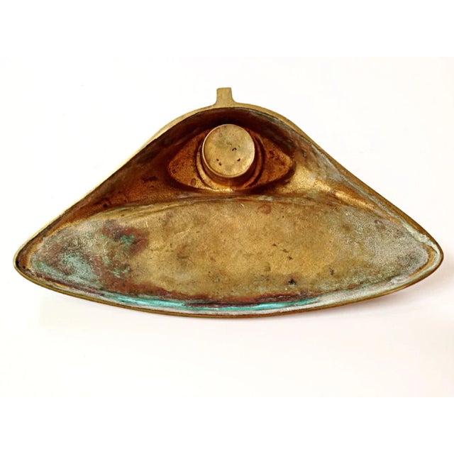 Art Nouveau Brass Inkwell For Sale - Image 5 of 7