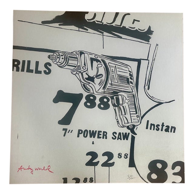 Andy Warhol Signed Lithography Print "Drills 7.88" 1980s Pop Art For Sale