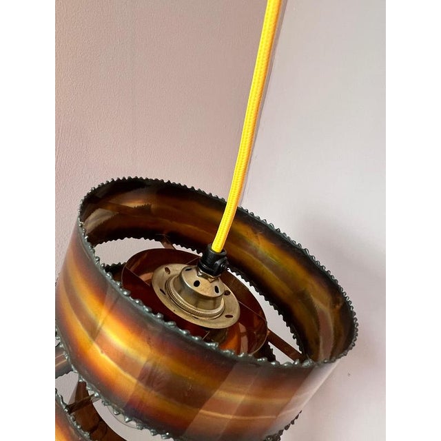 Brutalist Copper Hanging Lamp by Svend Aage Holm Sørensen for Holm-Sørensen & Co For Sale - Image 4 of 11