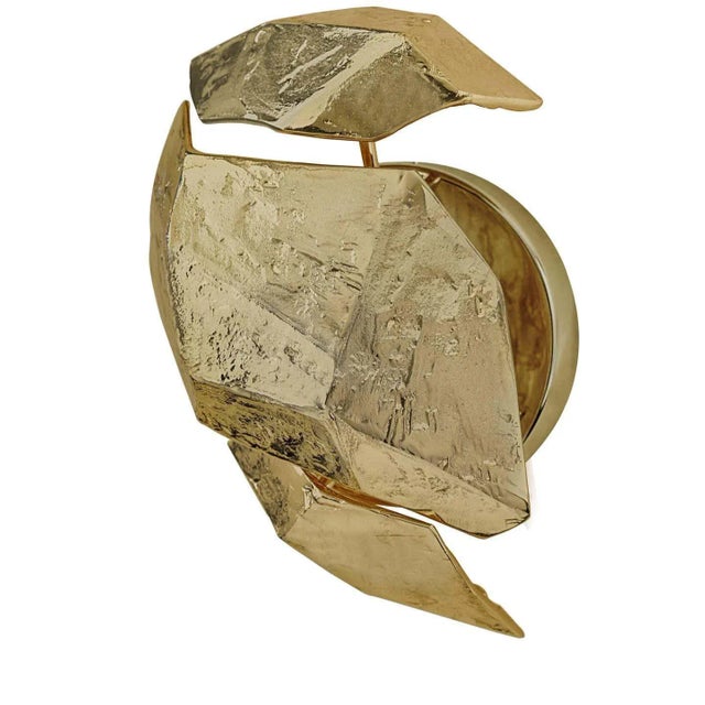 Sconce In Gold-Plated Casted Brass For Sale - Image 3 of 5