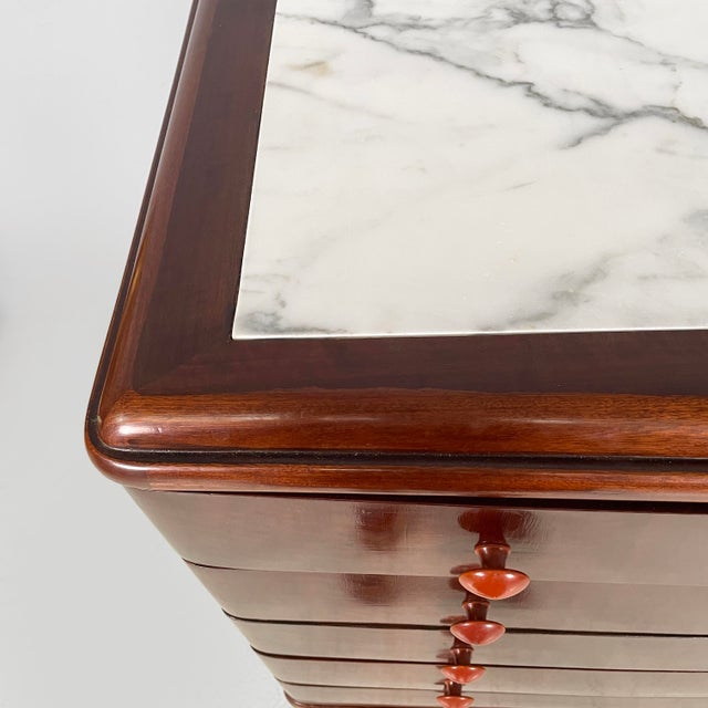 1930s Art Deco Italian Chest of Drawers in Wood and Marble, 1930s For Sale - Image 5 of 18
