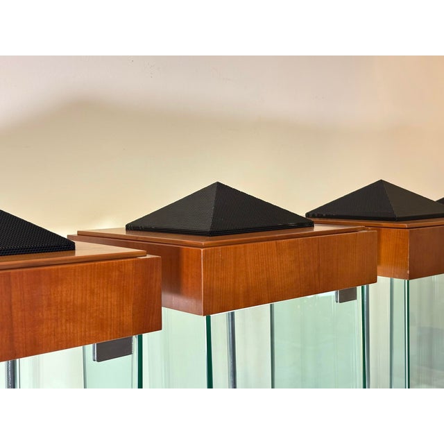 Cherrywood and Aluminum Display Cases, 1980s, Set of 4 For Sale - Image 13 of 18