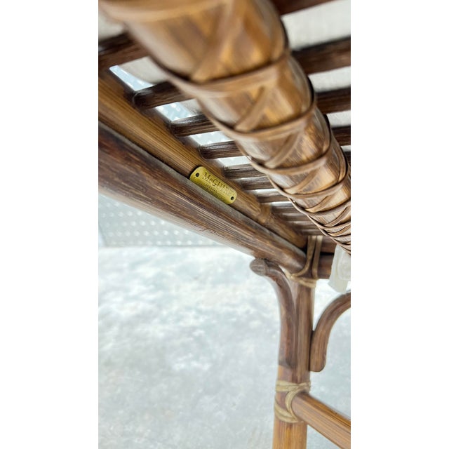 Mid 20th Century McGuire Organic Modern Rattan Lounge Chairs (Pair) With Ottoman For Sale - Image 9 of 12