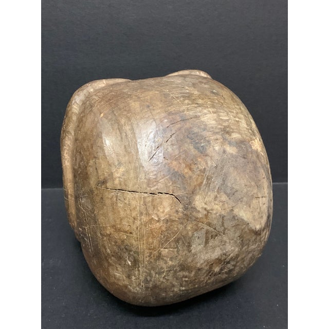 Vintage Carved Solid Wood Skull Sculpture For Sale In New York - Image 6 of 7