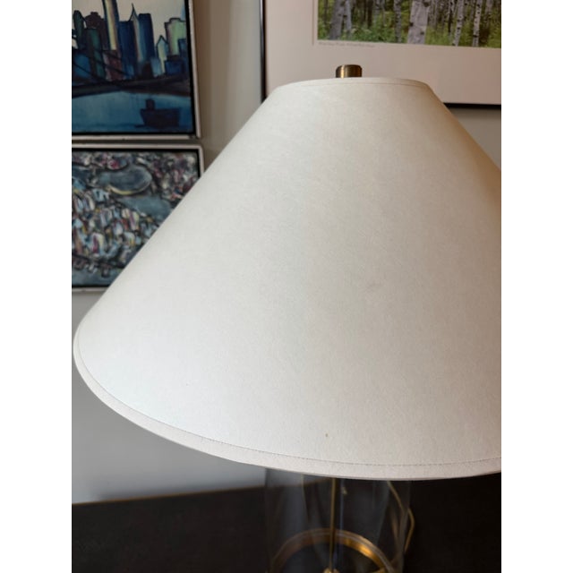 Modern Ralph Lauren Modern Glass and Natural Brass Table Lamps, a Pair For Sale - Image 3 of 7