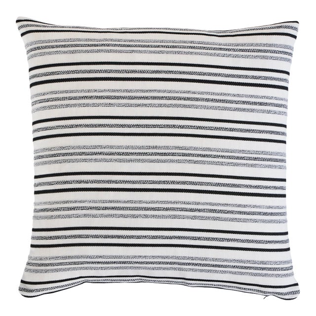 Schumacher Poplar Indoor & Outdoor 22" Pillow in Carbon For Sale