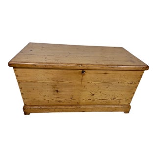 1880’s English Pine Trunk / Blanket Chest For Sale