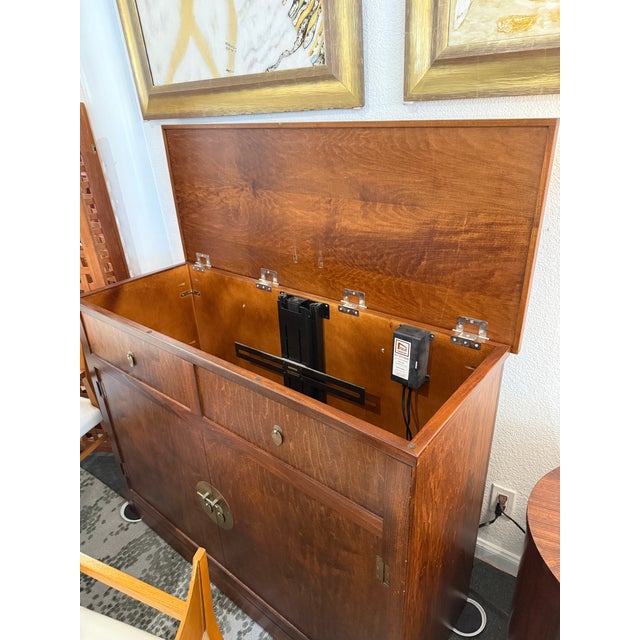 Brown Lift Cabinet Adagio Media Console For Sale - Image 8 of 12