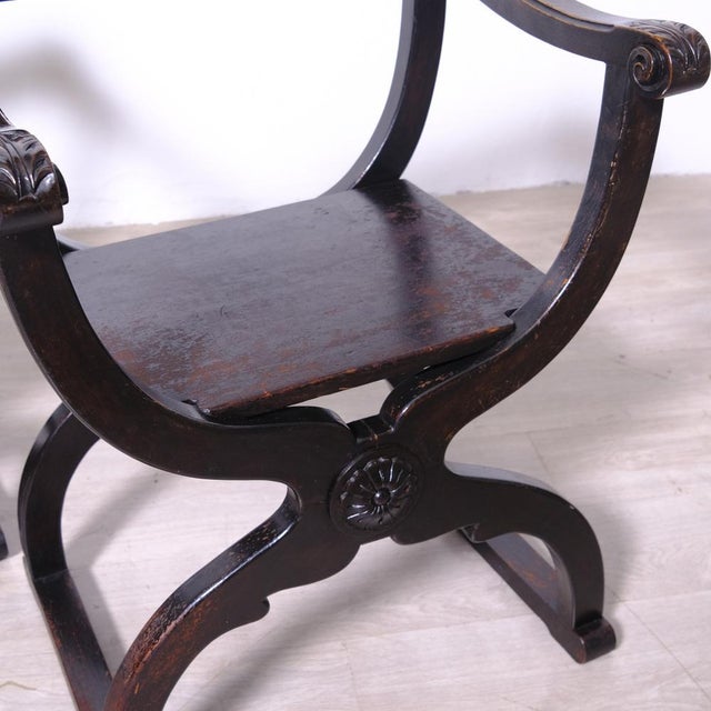 Antique Dante Savonarola Chairs, 1920s, Set of 2 For Sale - Image 9 of 17