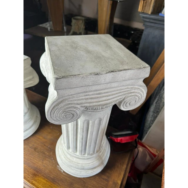 White Ionic Column Pedestal – Greek Style Display Stand For Sale - Image 9 of 11