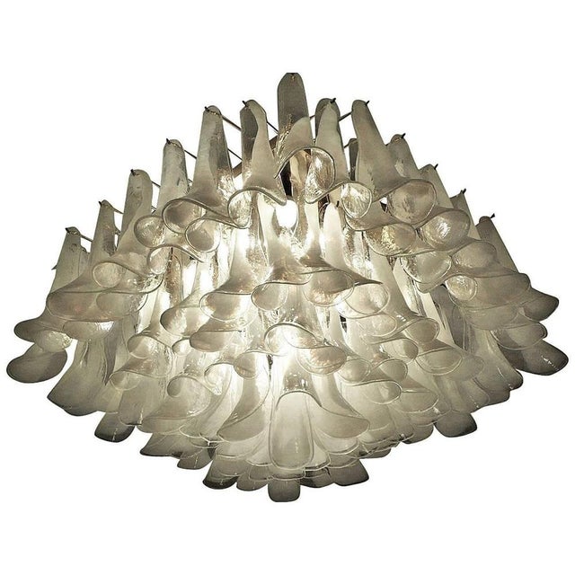 Murano Glass Petal Chandelier, 1990s For Sale - Image 3 of 11