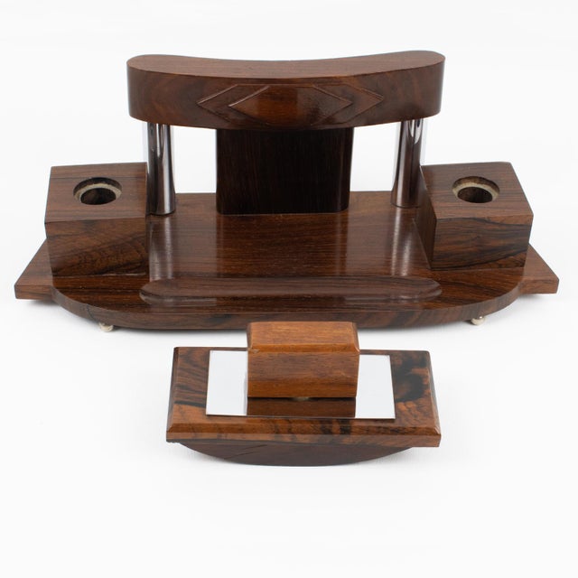 This stunning Art Deco modernist desk accessory was crafted in France, circa 1930. The exceptional ensemble features a...