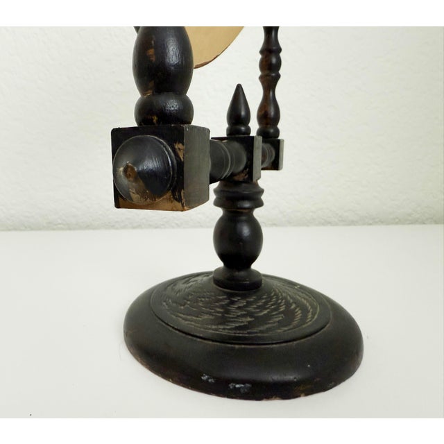 Victorian Early 20th C Folk Art Wood Shaving Mirror For Sale - Image 3 of 9