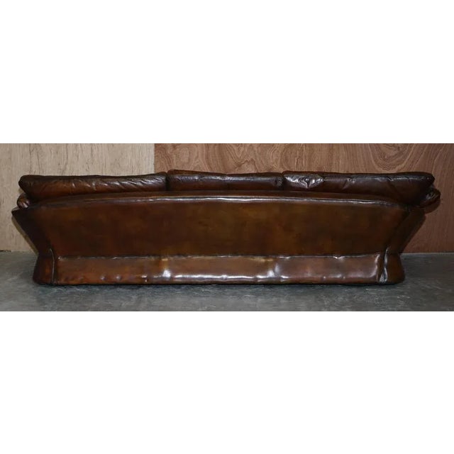 Low Mid-Century Modern Brown Leather Sofa For Sale - Image 15 of 17