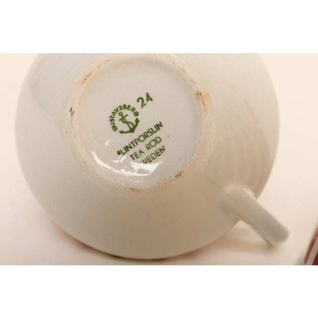 Swedish Ceramic Red Stripe Sugar and Creamer by Karin Björquist for Gustavsberg For Sale - Image 13 of 14