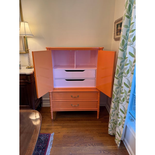 Coastal 1970s Henry Link Bali Hai Faux Bamboo Lacquered Chest For Sale - Image 3 of 10