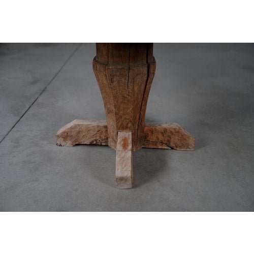 Wood Antique Spanish Oak Side Table, 1900s For Sale - Image 7 of 8