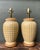 Mid-Century Modern Vintage Glazed Ceramic Grid Lamps - A Pair For Sale - Image 3 of 12