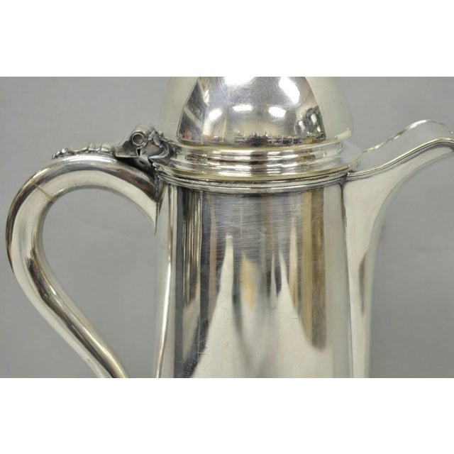 Antique English Regency Silver Plated Flagon Pitcher W/ Heart Handle For Sale - Image 11 of 18