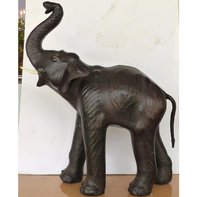 Leather-Clad Sculpture of an Elephant For Sale - Image 12 of 12