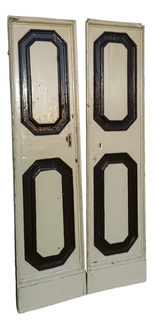 Antique Internal Door with Painted Hexagonal Tiles