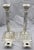 Pair of English sterling silver candlesticks, English, 1966. Corinthian Column traditional form. Hebrew inscription on...
