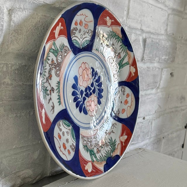 Japanese Antique Porcelain Japanese Imari Charger For Sale - Image 3 of 6