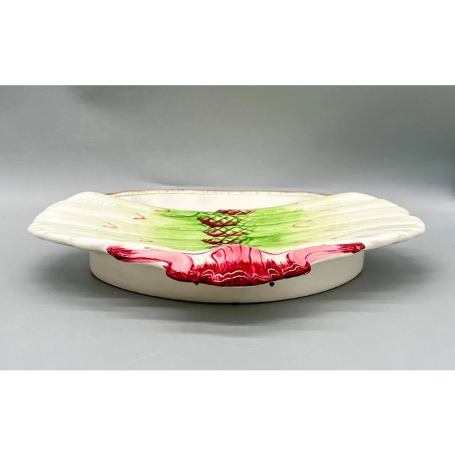 French Country Traditional French Style Asparagus Plate For Sale - Image 3 of 8