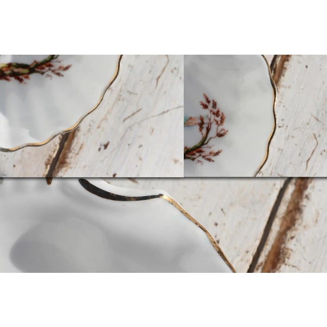 Antique White 19th Century French Shell-Shaped Soap Dish, Hand-Painted and Signed For Sale - Image 8 of 12