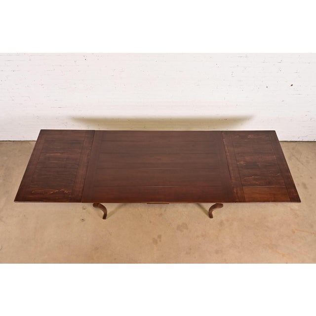 Baker Furniture Italian Provincial Maple Harvest Farm Extension Dining Table, Newly Refinished For Sale - Image 10 of 15