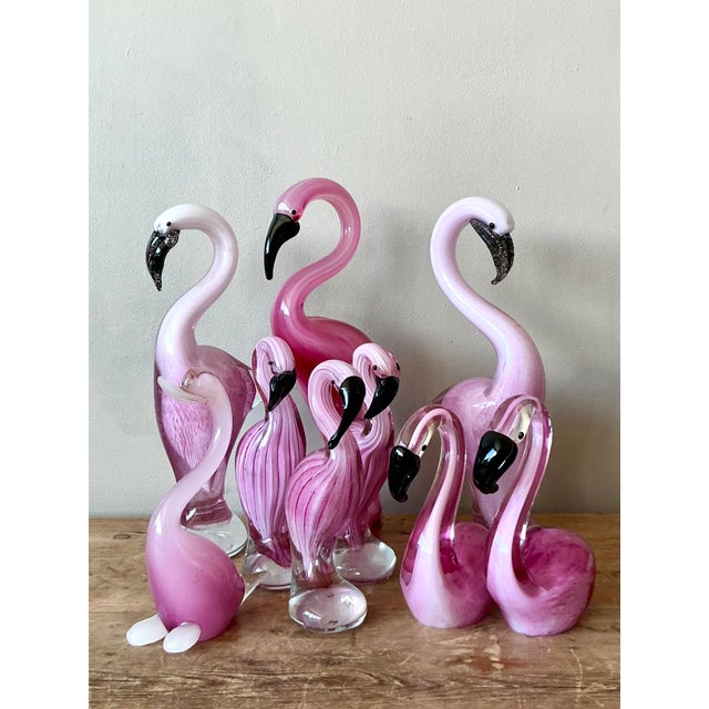 Vintage Italian Collection of Murano Glass Birds - Set of 9 For Sale In West Palm - Image 6 of 6