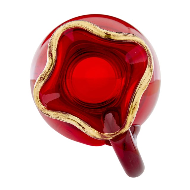 Glass Mid 20th Century Gilt Art Glass Jug by Monica Bratt, 1954 For Sale - Image 7 of 8