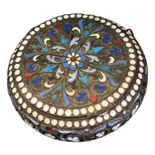 Russian Antique Cloissone Pill Box For Sale