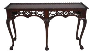 Wellington Hall Chippendale Mahogany Clawfoot Console Table