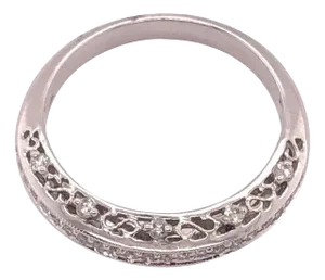 18 Karat White Gold Anniversary Ring Wedding Band 36 Diamonds 0.15 Carat