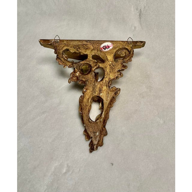 Italian Gold Gilt Carved Wood Wall Shelf by Franco Tacchi, Early 20th Century For Sale - Image 9 of 11
