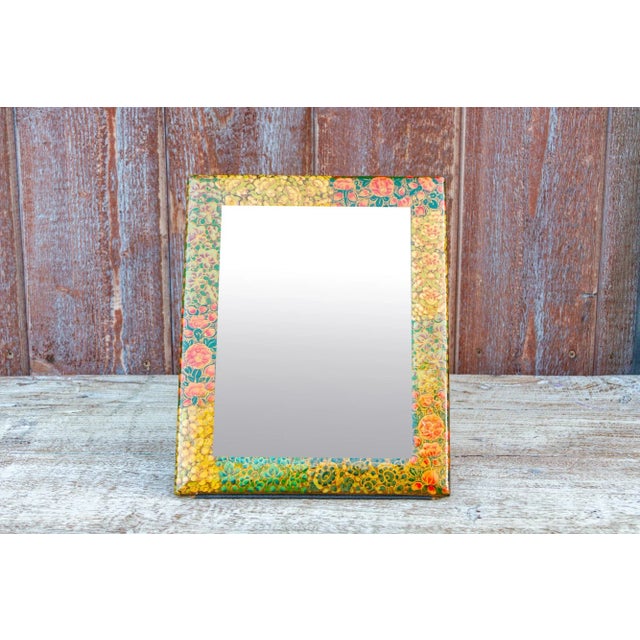 Mid 20th Century Mid 20th Century Paper Mache Floral Mirror Frame For Sale - Image 5 of 8