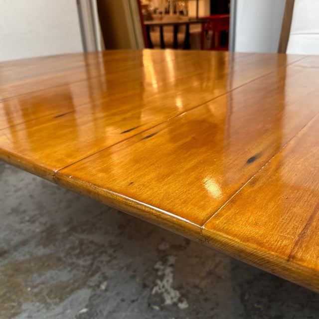 Vintage French Provencal Barrel Leg Cherry Wood Extension Dining Table