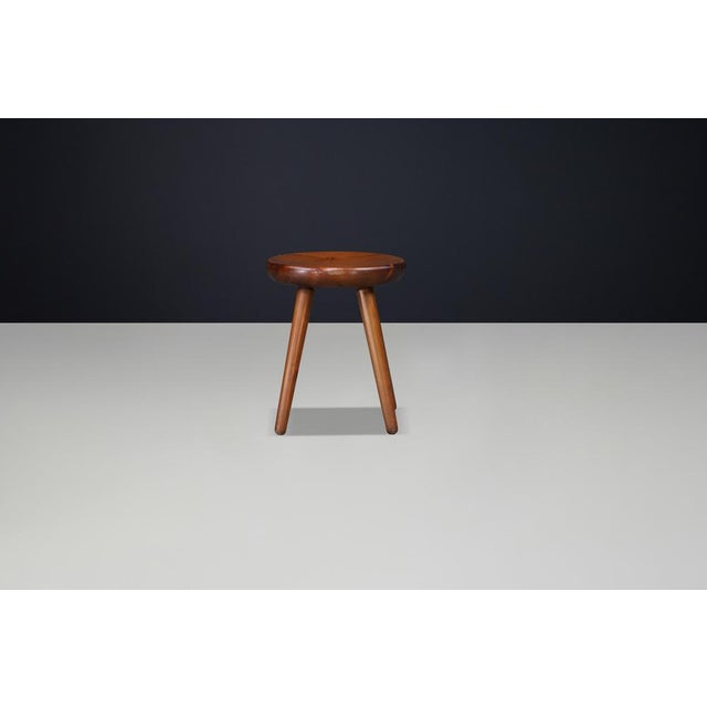 1960s Mid-Century Modern French Beech Stool, 1960s For Sale - Image 5 of 12