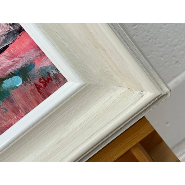 Pink & Turquoise Abstract Expressionist Painting - Unique Original Art by Contemporary British Artist, 2023 For Sale - Image 11 of 12