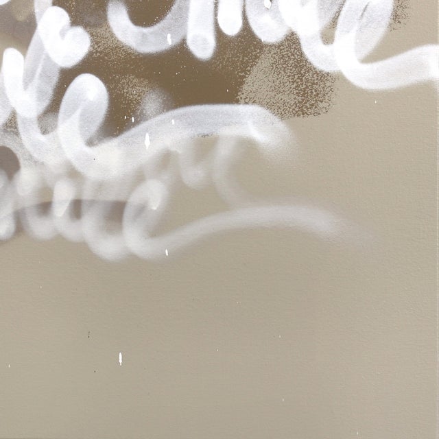 Abstract When I See You Smile - Large Beige Abstract Graffiti Original Artwork by Amber Goldhammer For Sale - Image 3 of 9