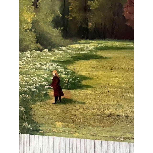 1900 - 1909 1905 French Landscape Oil Painting on Board For Sale - Image 5 of 8