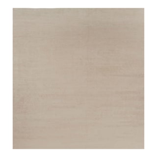 Rug & Kilim’s Oversized Modern Textural Rug in Beige and Cream Striae - 13x14 For Sale