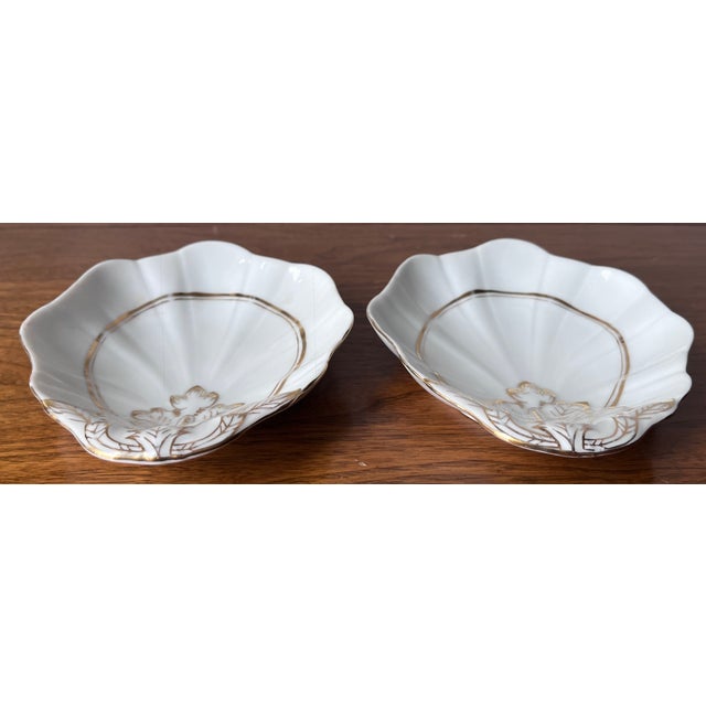 French Porcelain Shell-Form Relish/Soap Dishes-a Pair For Sale - Image 4 of 9