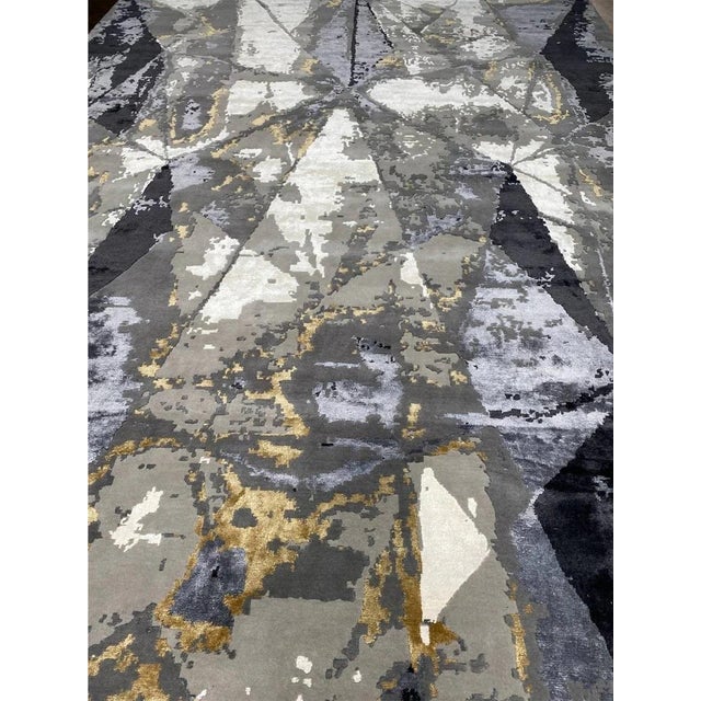 Handwoven Modern Abstract Area Rug 9x12 For Sale - Image 11 of 12