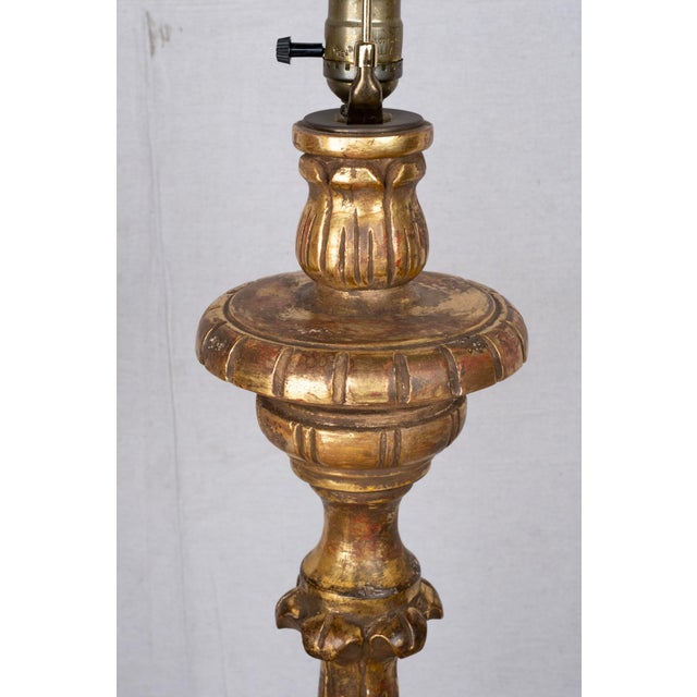 Late 20th Century Late 20th Century Carved Wood and Gilded Floor Lamps - a Pair For Sale - Image 5 of 9
